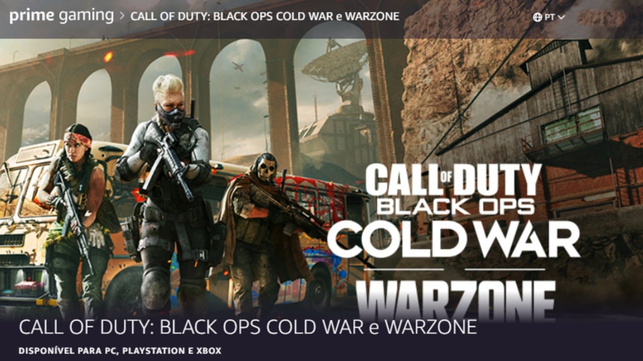 Prime agora têm loot de Warzone e Cold War gratuitos